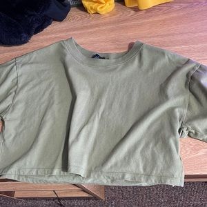 olive green crop top